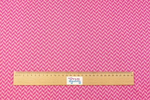 Bio Jacquardjersey - Tigerlilly - Fischgrät pink