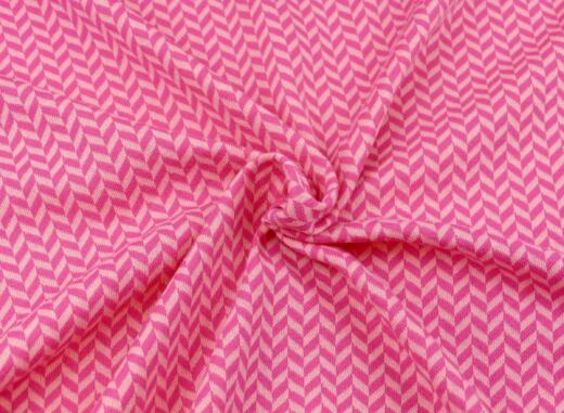 Bio Jacquardjersey - Tigerlilly - Fischgrät pink