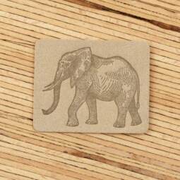 Ein Label zum Aufnähen - Elefant greige