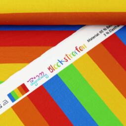 Biojersey - Tigerlilly - Blockstreifen kunterbunt – Bild 7