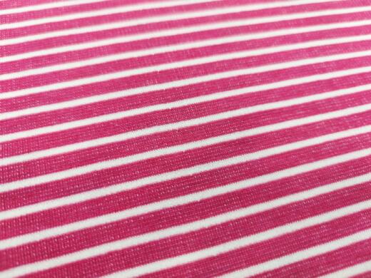 B-Ware A1: Bio Wolljersey (Interlock) - Wenderingel himbeerpink/naturweiß/lila