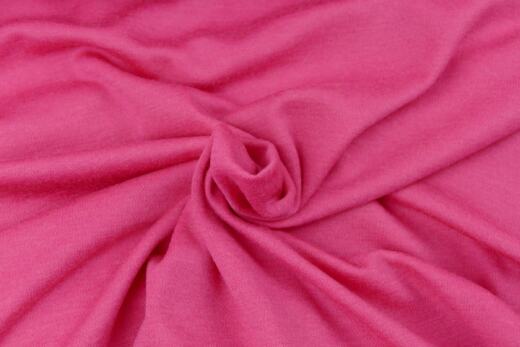 35cm Reststück: Bio Wolljersey (Interlock, sehr kuschelig) uni - himbeerpink