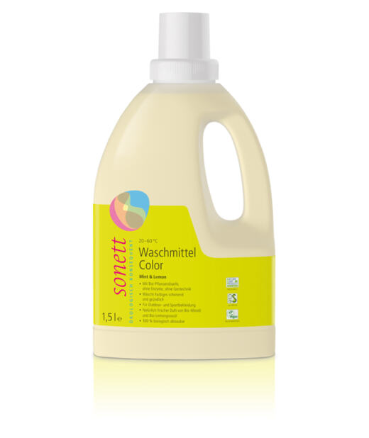Sonett Waschmittel Color - Mint & Lemon - 1,5 Liter (Abverkauf)