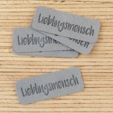 Ein Label zum Aufnähen – Lieblingsmensch - grau