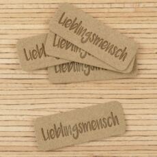 Ein Label zum Aufnähen – Lieblingsmensch - taupe