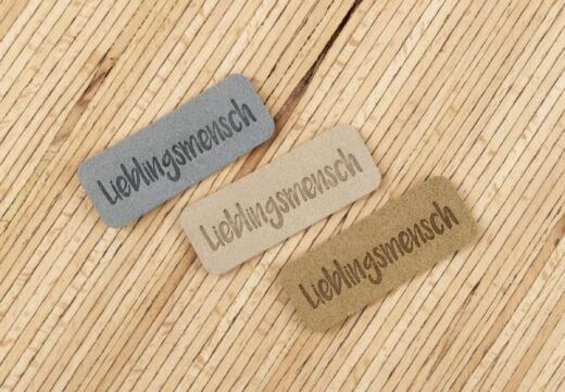 Ein Label zum Aufnähen – Lieblingsmensch - grau