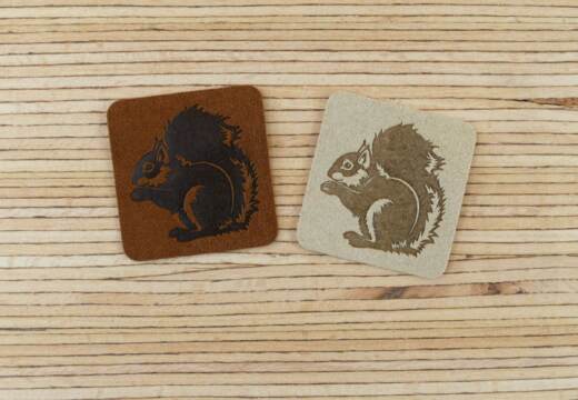 Ein Label zum Aufnähen – Eichhörnchen - dunkelbraun