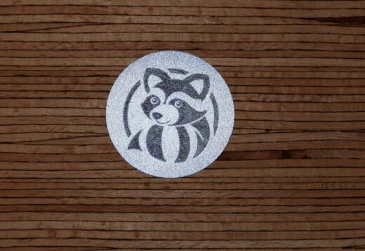 Ein Label zum Aufnähen - Waschbär reflektierend (3M™ Scotchlite™)