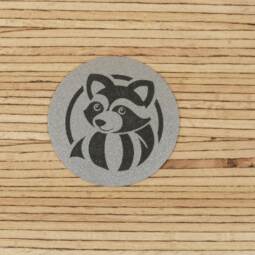 Ein Label zum Aufnähen - Waschbär reflektierend (3M™ Scotchlite™)