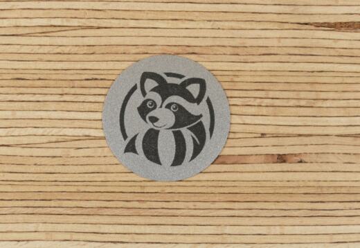 Ein Label zum Aufnähen - Waschbär reflektierend (3M™ Scotchlite™)
