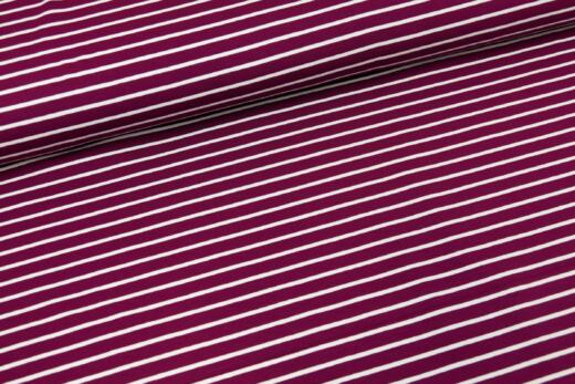 Biojersey - Tigerlilly - klassische Streifen berry/weiß