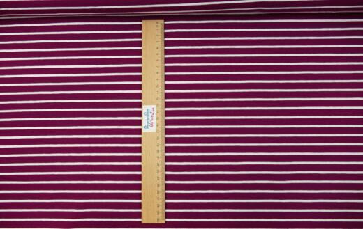 Biojersey - Tigerlilly - klassische Streifen berry/weiß