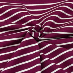 Biojersey - Tigerlilly - klassische Streifen berry/weiß