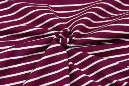Biojersey - Tigerlilly - klassische Streifen berry/weiß