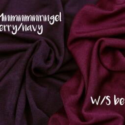 Wolle/Seide Biojersey - Miniminiminiringel berry/navy – Bild 2