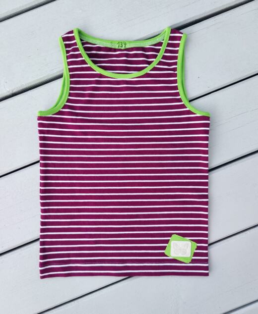 Biojersey - Tigerlilly - klassische Streifen berry/weiß