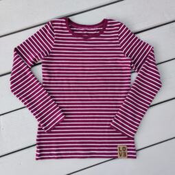 Biojersey - Tigerlilly - klassische Streifen berry/weiß – Bild 5
