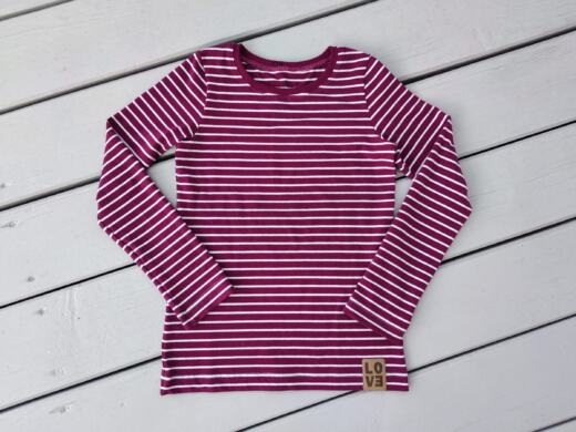 Biojersey - Tigerlilly - klassische Streifen berry/weiß