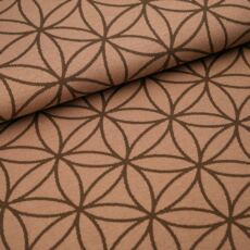 Bio Kuscheljacquard - Stoffonkel - Blume des Lebens - café au lait