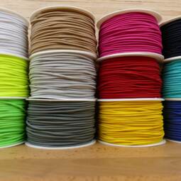 Abverkauf: 50 Meter Gummikordel  Ø3mm (ganze Rolle) - verschiedene Farben