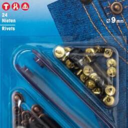 Prym 9mm Nieten (inkl. Werkzeug) - altkupfer/brüniert (403 102)