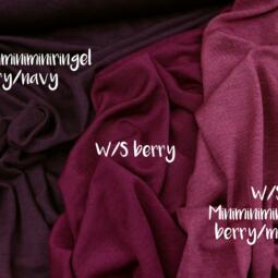 Wolle/Seide Biojersey - Miniminiminiringel berry/navy – Bild 3