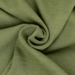 Bio Woll-Rippbündchen (schmal) - khaki