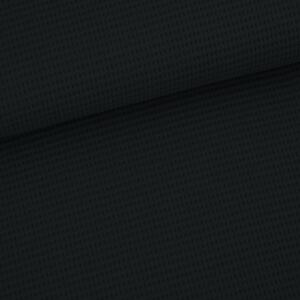 Bio Waffeljacquard - Stoffonkel - schwarz