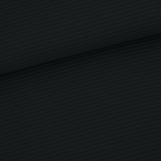 Bio Waffeljacquard - Stoffonkel - schwarz