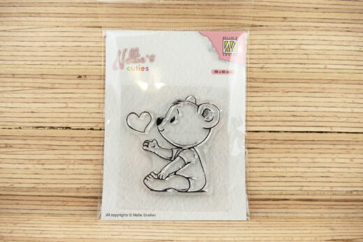 Clear Stamp - Nellie´s cuties - Bär mit Ballon (Love you Mama)