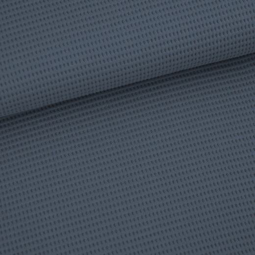 Bio Waffeljacquard - Stoffonkel - china blue