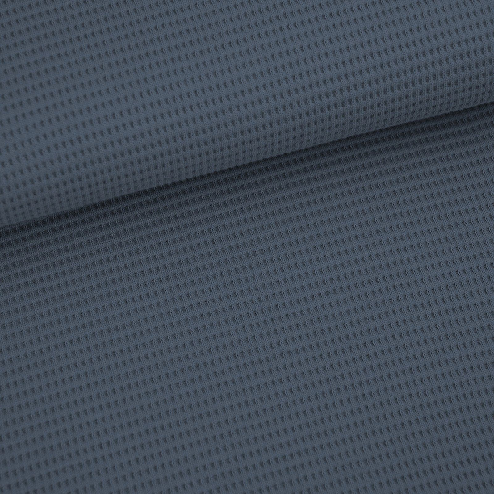 Bio Waffeljacquard - Stoffonkel - china blue – Bild 1