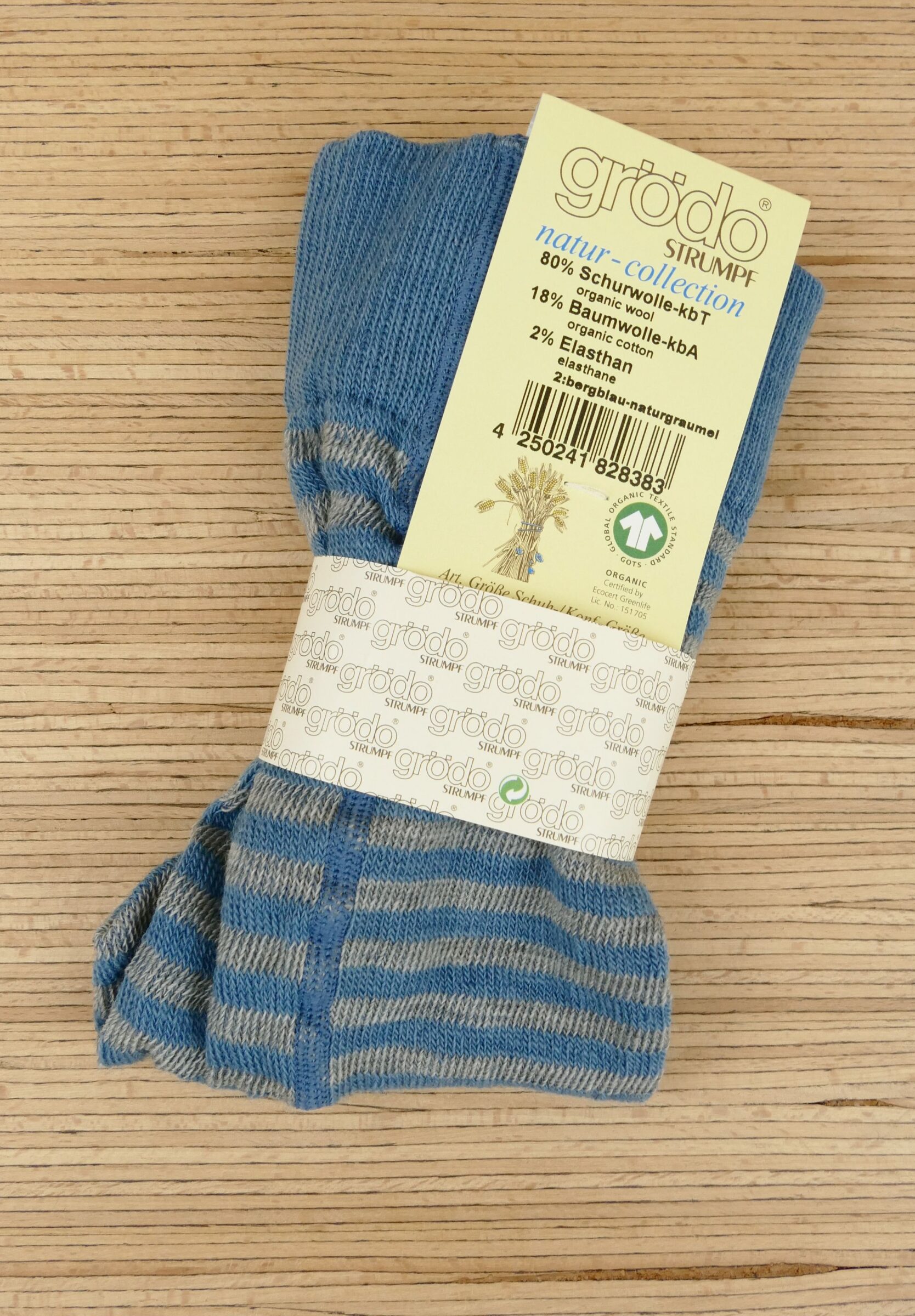 74097 Kinderstrumpfhose bergblau naturgraumeliert