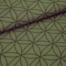 Bio Kuscheljacquard - Stoffonkel - Blume des Lebens - moos