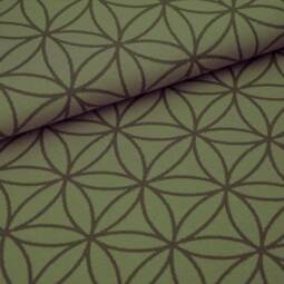 Bio Kuscheljacquard - Stoffonkel - Blume des Lebens - moos