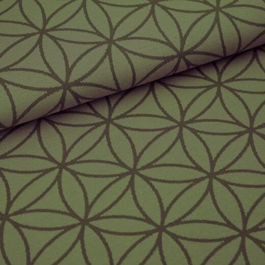 Bio Kuscheljacquard - Stoffonkel - Blume des Lebens - moos