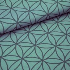 Bio Kuscheljacquard - Stoffonkel - Blume des Lebens - staubgrün