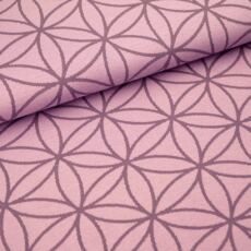 Bio Kuscheljacquard - Stoffonkel - Blume des Lebens - woodrose