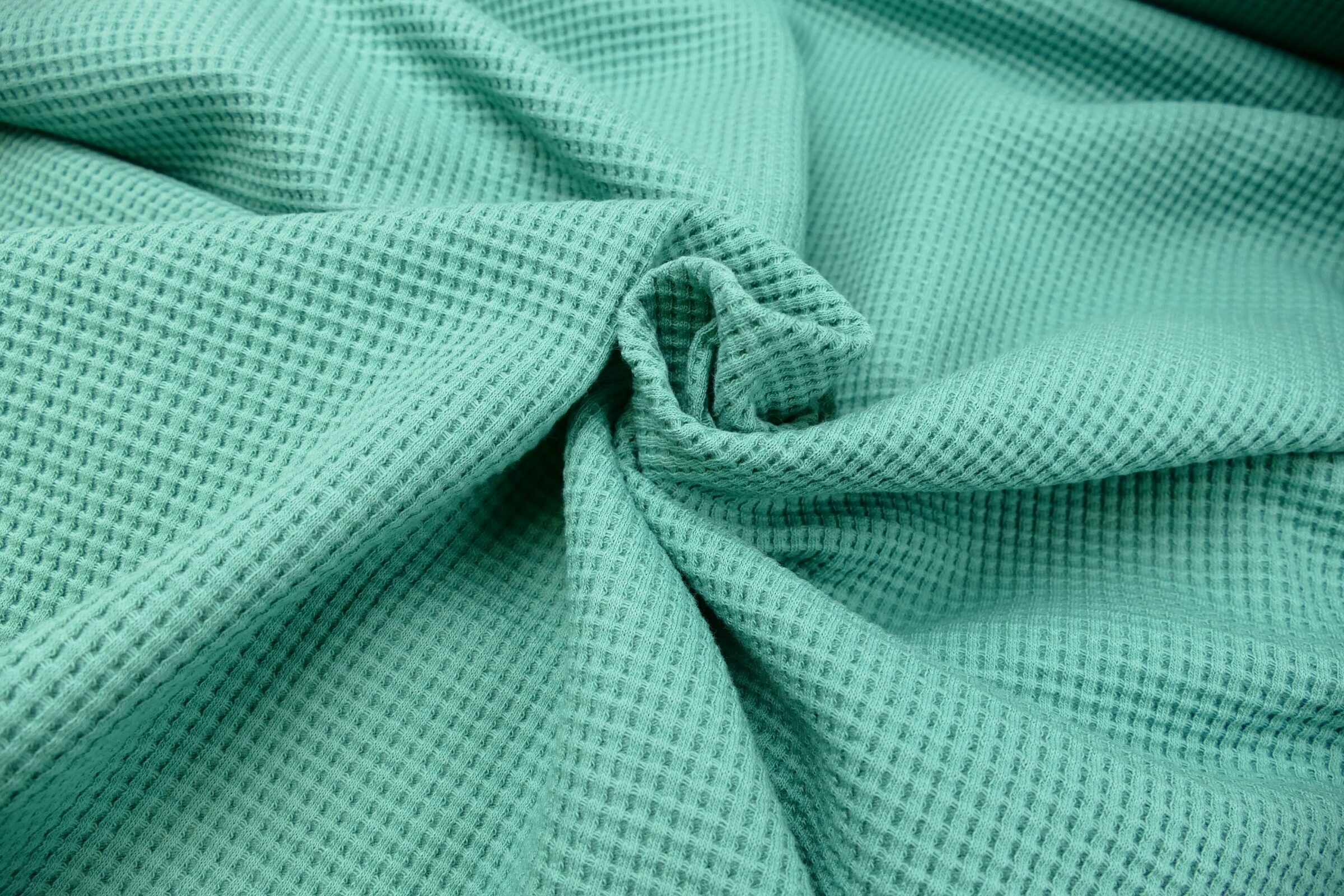 Waffeljersey Emma dusty mint