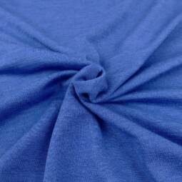 Wolle/Seide Biojersey uni - blau