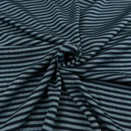 Wolle/Seide Biojersey - Miniringel steinblau/navy (Made in Germany)