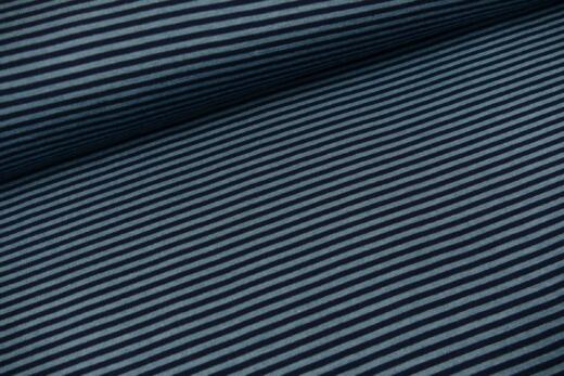 Wolle/Seide Biojersey - Miniringel steinblau/navy