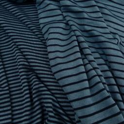 Wolle/Seide Biojersey - Miniringel steinblau/navy – Bild 2