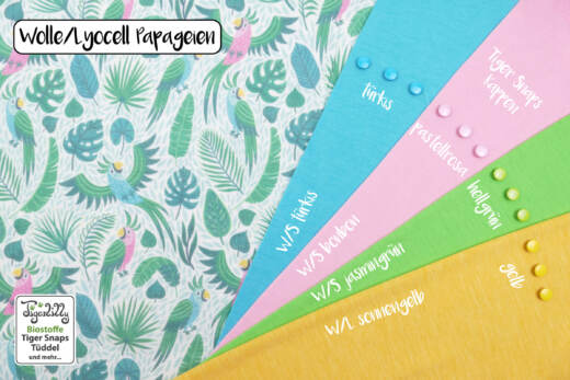 Wolle/Lyocell Biojersey - Papageien