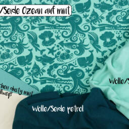 Wolle/Seide Biojersey - Ozean auf mint – Bild 5