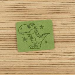 Ein Label zum Aufnähen –  Dinosaurier grün