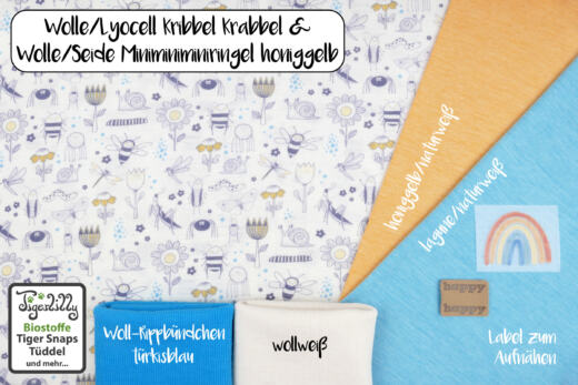 Wolle/Seide Biojersey - Miniminiminiringel honiggelb