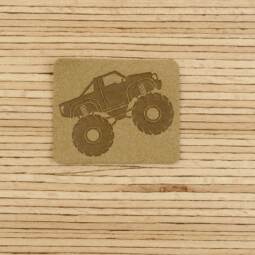 Ein Label zum Aufnähen –  Monster Truck - taupe