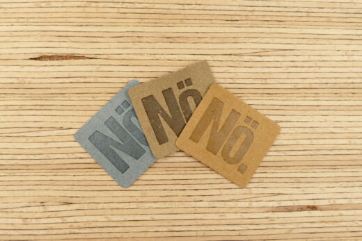 Ein Label zum Aufnähen – "Nö." - taupe