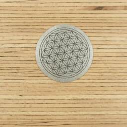Ein Label zum Aufnähen - Blume des Lebens reflektierend (3M™ Scotchlite™)